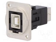 Coupler; USB B socket,both sides; FT; USB 2.0; metal; Thread: M3 CLIFF