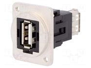 Coupler; USB A socket,both sides; FT; USB 2.0; metal; Thread: M3 CLIFF