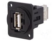 Coupler; USB A socket,both sides; FT; USB 2.0; metal; Thread: M3 CLIFF