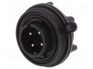 Connector: circular; socket; male; PIN: 4; 10A; 250V; IP68; UL94V-0 BULGIN