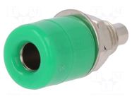 Connector: 4mm banana; socket; 20A; Cutout: Ø7.5mm; green; -40÷80°C STÄUBLI