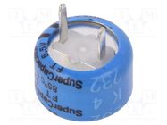 Supercapacitor; THT; 0.1F; 5.5VDC; -20÷80%; Body dim: Ø11.5x8.5mm 