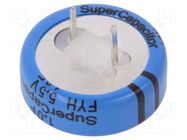 Supercapacitor; THT; 1F; 5.5VDC; -20÷80%; Body dim: Ø28.5x11mm 