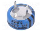 Supercapacitor; THT; 0.01F; 5.5VDC; -20÷80%; Body dim: Ø11x5mm KEMET