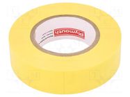 Tape: electrical insulating; W: 19mm; L: 20m; Thk: 0.13mm; yellow PLYMOUTH