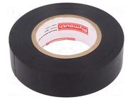 Tape: electrical insulating; W: 19mm; L: 20m; Thk: 0.15mm; black PLYMOUTH