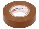 Tape: electrical insulating; W: 19mm; L: 20m; Thk: 0.15mm; brown PLYMOUTH