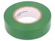 Tape: electrical insulating; W: 19mm; L: 20m; Thk: 0.15mm; green PLYMOUTH