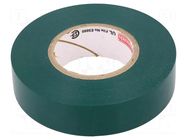 Tape: electrical insulating; W: 19mm; L: 20m; Thk: 0.18mm; green PLYMOUTH