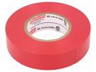 Tape: electrical insulating; W: 19mm; L: 20m; Thk: 0.18mm; red; 260% PLYMOUTH