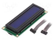 Display: LCD; 16x2; blue; 80x36mm; LED; Interface: I2C; 5VDC DFROBOT