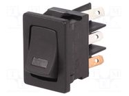 ROCKER; DPST; Pos: 2; ON-OFF; 5A/250VAC; 10A/30VDC; black; LED; DM C&K