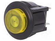 Switch: push-button; Pos: 2; SPST-NO; 3A/125VAC; OFF-ON; yellow MIYAMA