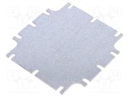 Mounting plate; steel; W: 91mm; L: 91mm; Thk: 2mm; Plating: zinc KRADEX