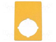 Description label; 22mm; RMQ-Titan; yellow; for emergency button EATON ELECTRIC