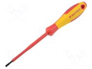 Screwdriver: insulated; slot; 3.5x0.6mm; Blade length: 100mm KNIPEX