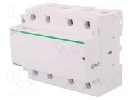 Contactor: 4-pole installation; 100A; 230÷240VAC; NO x4; IP20 SCHNEIDER ELECTRIC