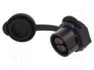 Connector: circular; socket; size 20; 02; female; PIN: 2; 500V; 20A LUTRONIC