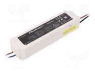 Power supply: switching; LED; 60W; 12VDC; 5A; 220÷240VAC; IP67; 82% QOLTEC