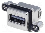 Connector: USB A; socket; MUSB; for panel mounting,screw; THT Amphenol Communications Solutions