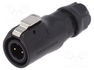 Connector: circular; plug; size 12; 02; male; PIN: 2; with latch LUTRONIC
