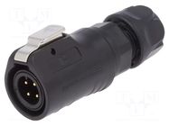 Connector: circular; plug; size 12; 02; male; PIN: 4; 125V; Quicklock LUTRONIC
