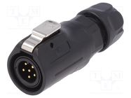 Connector: circular; plug; size 12; 02; male; PIN: 6; with latch LUTRONIC