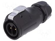 Connector: circular; plug; size 20; 02; male; PIN: 2; 500V; Quicklock LUTRONIC