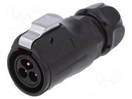 Connector: circular; plug; size 20; 02; male; PIN: 3; 500V; Quicklock LUTRONIC