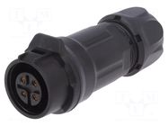Connector: circular; plug; size 16; 02; female; PIN: 4; 400V; 10A LUTRONIC