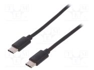 Cable; USB 2.0; USB C plug,both sides; nickel plated; 1.8m; black DIGITUS