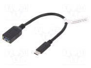 Cable; USB 3.0; USB A socket,USB C plug; nickel plated; 150mm DIGITUS