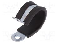 Fixing clamp; ØBundle : 23mm; W: 15mm; steel; Cover material: EPDM MPC INDUSTRIES