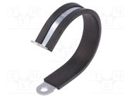 Fixing clamp; ØBundle : 50mm; W: 15mm; steel; Cover material: EPDM MPC INDUSTRIES