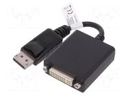 Adapter; DisplayPort plug,DVI-I (24+5) socket; 150mm; black DIGITUS