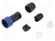 Connector: circular; plug; male; PIN: 6; w/o contacts; for cable 