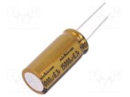 Capacitor: electrolytic; THT; 15000uF; 6.3VDC; Ø16x35.5mm; ±20% NICHICON