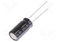 Capacitor: electrolytic; THT; 220uF; 35VDC; Ø10x20mm; Pitch: 5mm NICHICON