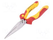 Pliers; insulated,half-rounded nose; steel; 200mm; 1kVAC; blister WIHA