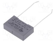 Capacitor: polypropylene; X2; R46; 100nF; 18x5x11mm; THT; ±10%; 15mm KEMET