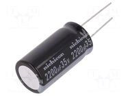 Capacitor: electrolytic; THT; 2200uF; 35VDC; Ø18x35.5mm; ±20%; UKL NICHICON