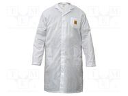 Coat; ESD; men's,S; cotton,carbon fiber; white; 1÷100MΩ ELME