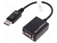 Converter; D-Sub 15pin HD socket,DisplayPort plug; 150mm; black DIGITUS