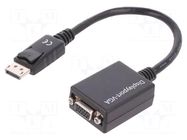 Converter; D-Sub 15pin HD socket,DisplayPort plug; 150mm; black DIGITUS