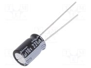 Capacitor: electrolytic; THT; 220uF; 10VDC; Ø8x11.5mm; Pitch: 3.5mm NICHICON