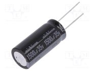 Capacitor: electrolytic; THT; 1500uF; 35VDC; Ø16x35.5mm; ±20% NICHICON