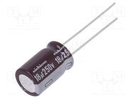 Capacitor: electrolytic; THT; 18uF; 250VDC; Ø10x16mm; Pitch: 5mm NICHICON