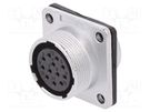 Socket; WS; female; PIN: 12; flange (4 holes),for panel mounting WEIPU