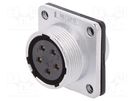 Socket; WS; female; PIN: 5; flange (4 holes),for panel mounting WEIPU
