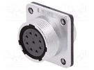 Socket; WS; female; PIN: 9; flange (4 holes),for panel mounting WEIPU